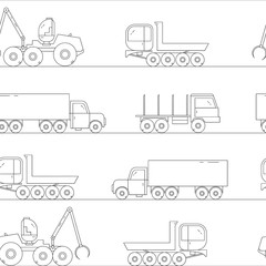 Forestry machines seamless pattern