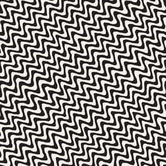 Seamless Wavy Hand Drawn Stripes Pattern. Repeating Vector Texture.