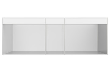 Trade show booth. 3d rendering isolated on white background