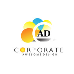  AD Letter Logo Design.Sign.Symbol.Typography