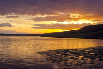 Sunset on beautiful nature