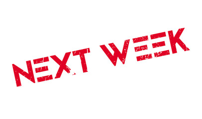 Next Week rubber stamp. Grunge design with dust scratches. Effects can be easily removed for a clean, crisp look. Color is easily changed.