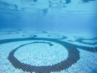 Swimming pool tile from under water view