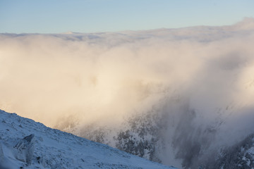 Winter in Karkonosze - Fog, frost nad snow