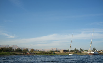 Fototapeta na wymiar Egypt. Ship at the Nile in Luxor