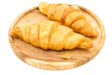 Croissants on white background.