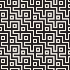 Maze Tangled Lines Contemporary Graphic. Abstract Geometric Background Design. Vector Seamless Pattern.