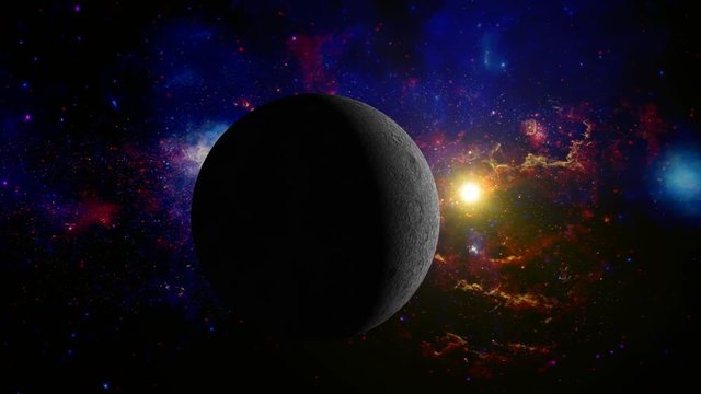 Moon in the space - without lens objects