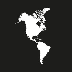 North and South America. Mainland America. Modern Map - America with all countries complete