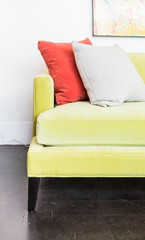 Green Couch in a Modern Home