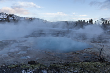 View at West Geyser, Yellowstone national park 