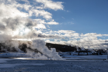 View at West Geyser, Yellowstone national park