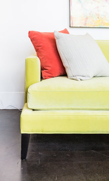 Colorful Couch and Pillows in a Modern Home