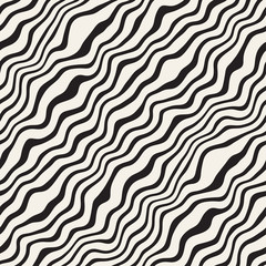 Wavy Ripple Hand Drawn Lines. Abstract Geometric Background Design. Vector Seamless Pattern.