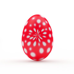 Red handmade Easter egg isolated on a white background. 3D illustration 