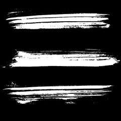 Set of ink vector brush strokes. Vector illustration. Grunge hand drawn watercolor texture.