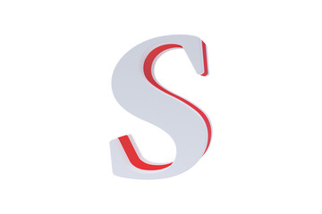 Alphabet letters, isolated on white background. Alphabet letter S made with Candy on white background.