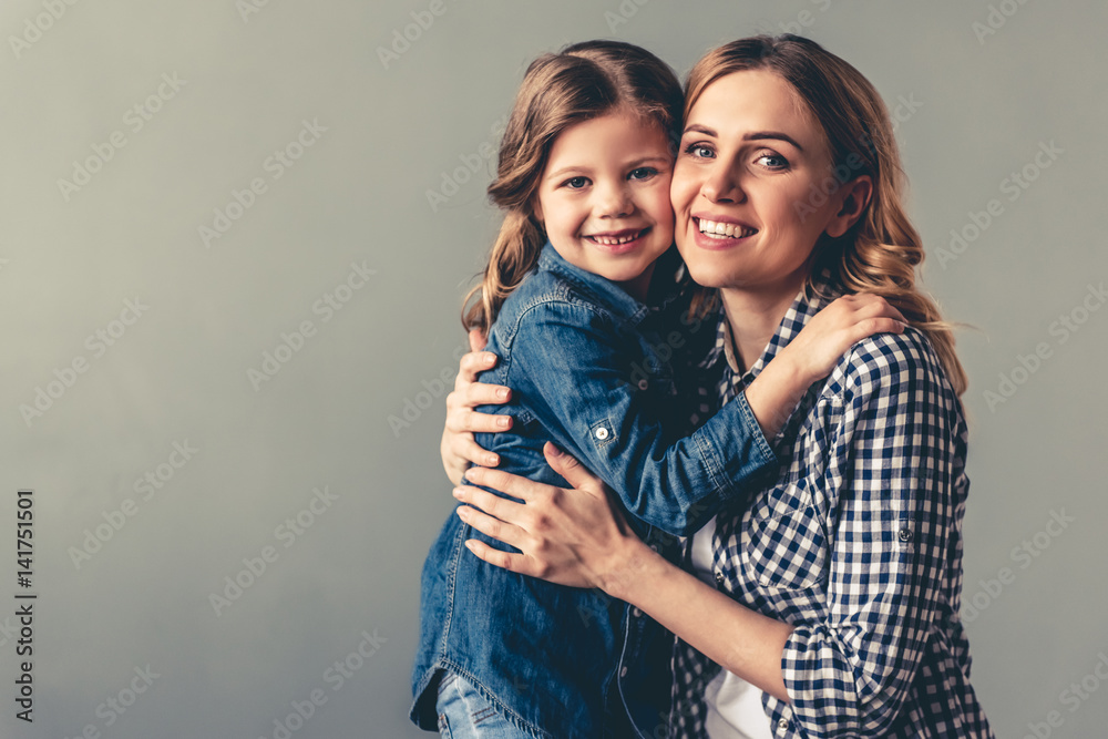 Canvas Prints mom and daughter