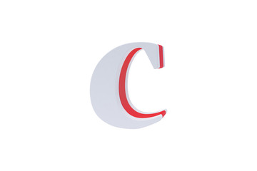 Naklejka premium Alphabet letters, isolated on white background. Alphabet letter C made with Candy on white background.