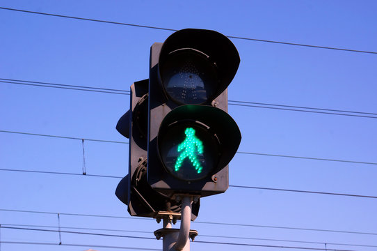 Pedestrian Traffic Light. Green Man