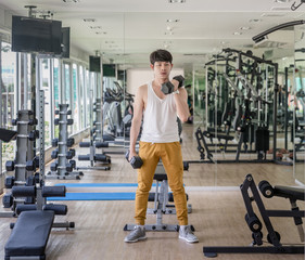 Bodybuilding In Fitness Center