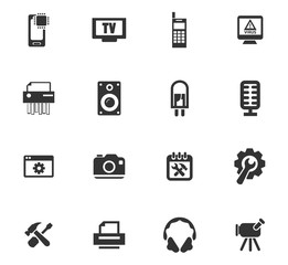 Electronics repair icons set
