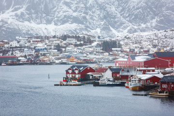 Reine village in winter
