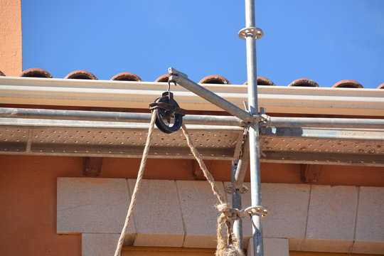 polea sobre un andamio