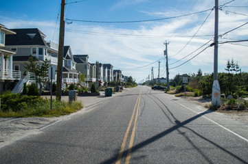 Fototapeta na wymiar Street in the Hamptons, USA