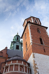 Fototapeta premium View of Wawel Cathedral in cloudless sunny weather. Cracow, Poland.