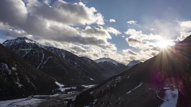 4K Time-lapse Sunset over the Alps South Tyrol