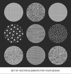 Collection of textures, brushes, graphics, design element. Hand-drawn Memphis. Abstract background. Modernistic Art.