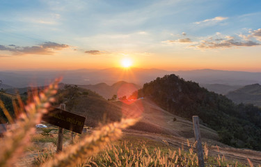 Sunset scene from north of Thailand