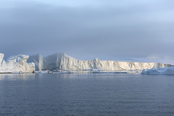 View of iceberg and glaciers from Greenland's Ilulissat coasts