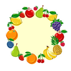Fruit background. Vector