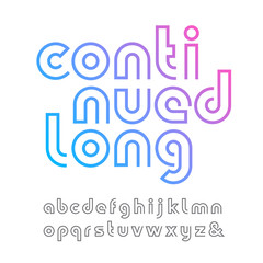 Linear font. Vector alphabet with latin letters.