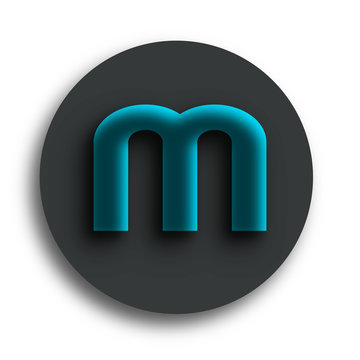 Blue Letter M with Rounded Background Logo Concept Vector