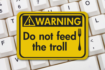 Do not feed the troll warning sign - obrazy, fototapety, plakaty