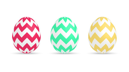 set of painted vector easter eggs