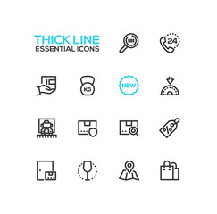 Delivery Service - modern vector single thick line icons set