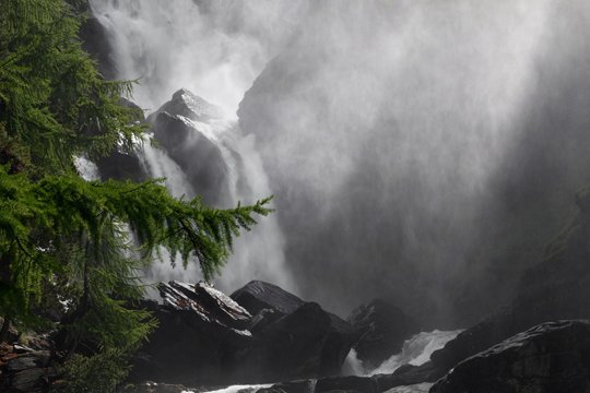 Aosta valley, Cogne, Lillaz, Italy. Lillaz waterfalls