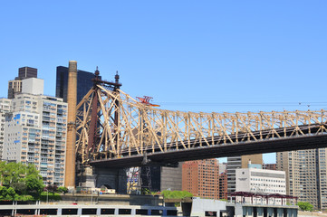 Fototapeta na wymiar 59 Street Bridge and Upper East Side, New York City