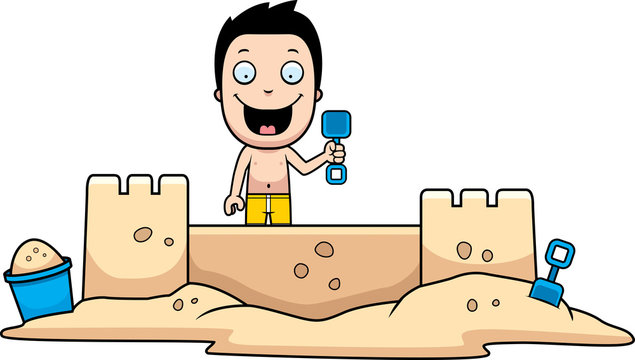recommend clip art: Boy Sandcastle
