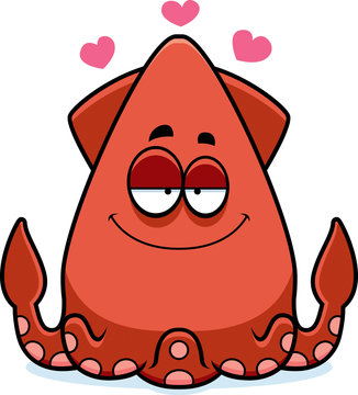 Cartoon Squid in Love