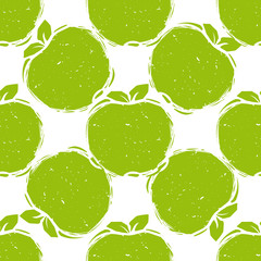 Seamless pattern of green apples