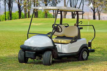 glof car on green background