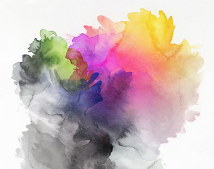 aquarell abstrakt verlauf, von grau zu farbig