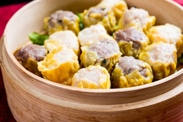 Chinese food dim sum on plate
