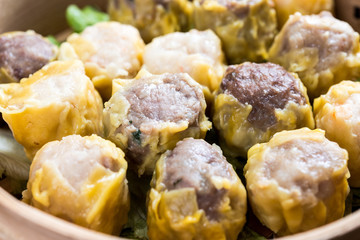 Chinese food dim sum on plate