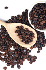cofee beans on white